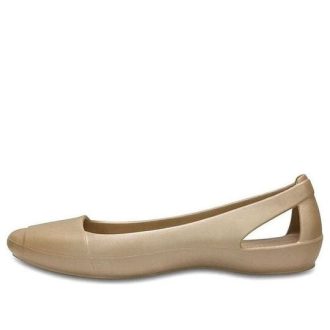 Crocs (WMNS) Minimalistic Casual Platt Sport Sandaler i guldfärg 202811-710