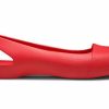 Crocs (WMNS) platta röda sandaler 202811-8C1