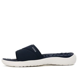 Crocs (WMNS) Reviva Lättvikts mysig platt Casual Djupblå tofflor 205474-462