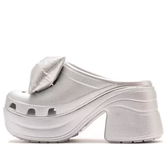 Crocs (WMNS) Siren Metallic Bow Clogs ”Silver” 210050-0P1