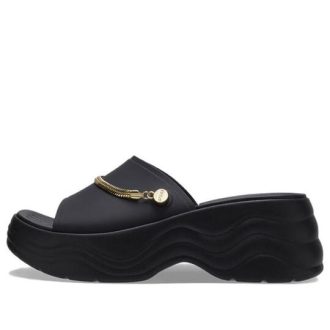 Crocs (WMNS) Skyline Shimmer Slides ”Black Gold” 208582-072