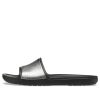 Crocs (WMNS) Sloane Shine Low Slide Flat Casual Black Silver Tofflor ”Black Silver” 206921-001 Crocs (WMNS) Sloane Shine Low Slide Flat Casual Black Silver Tofflor ”Black Silver” 206921-001