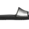 Crocs (WMNS) Sloane Shine Low Slide Flat Casual Black Silver Tofflor ”Black Silver” 206921-001 Crocs (WMNS) Sloane Shine Low Slide Flat Casual Black Silver Tofflor ”Black Silver” 206921-001