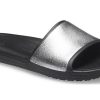 Crocs (WMNS) Sloane Shine Low Slide Flat Casual Black Silver Tofflor ”Black Silver” 206921-001 Crocs (WMNS) Sloane Shine Low Slide Flat Casual Black Silver Tofflor ”Black Silver” 206921-001