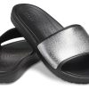 Crocs (WMNS) Sloane Shine Low Slide Flat Casual Black Silver Tofflor ”Black Silver” 206921-001 Crocs (WMNS) Sloane Shine Low Slide Flat Casual Black Silver Tofflor ”Black Silver” 206921-001