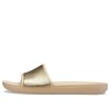 Crocs (WMNS) Sloane Shine Low Slide Minimalistic Casual Platt Brun Guld Färg Tofflor ”Brown Gold” 206921-212 Crocs (WMNS) Sloane Shine Low Slide Minimalistic Casual Platt Brun Guld Färg Tofflor ”Brown Gold” 206921-212