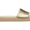 Crocs (WMNS) Sloane Shine Low Slide Minimalistic Casual Platt Brun Guld Färg Tofflor ”Brown Gold” 206921-212 Crocs (WMNS) Sloane Shine Low Slide Minimalistic Casual Platt Brun Guld Färg Tofflor ”Brown Gold” 206921-212