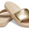 Crocs (WMNS) Sloane Shine Low Slide Minimalistic Casual Platt Brun Guld Färg Tofflor ”Brown Gold” 206921-212 Crocs (WMNS) Sloane Shine Low Slide Minimalistic Casual Platt Brun Guld Färg Tofflor ”Brown Gold” 206921-212