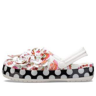 Crocs (WMNS) Tidlösa Clash Roses Blommor Prickar Träsko ”Vit Röd Svart” 205372-97D