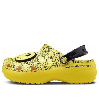 Crocs (WMNS) X Smiley Classic Clog Tjock sula Leende ansikte moln Sandaler Gul Svart 207233-90H