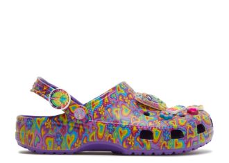 Lisa Frank x Classic Clog ”Neon Purple Multi Hearts”